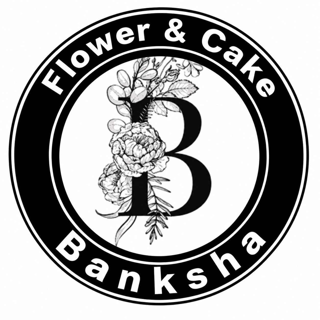 Flower & Cake Banksha 丸型ロゴ